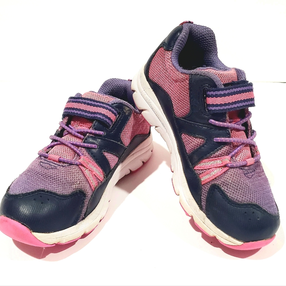 Stride Rite M2P Journey Pink Blue Purple Leather Running Athletic Sneaker Sz 12M